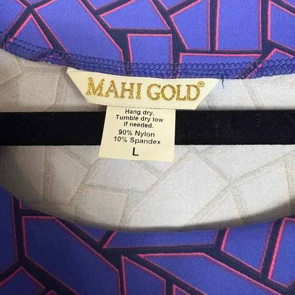 Mahi Gold Large dress purple blue rectangle diamonds pink woman’s - Picture 3 of 3